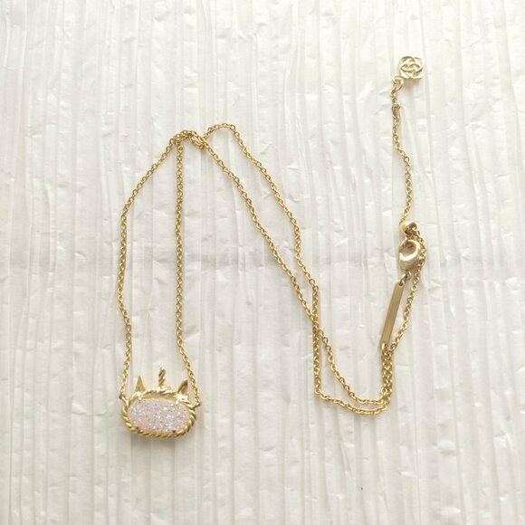 Kendra Scott Jewelry - Kendra Scott Elisa Unicorn Drusy Gold Short Necklace